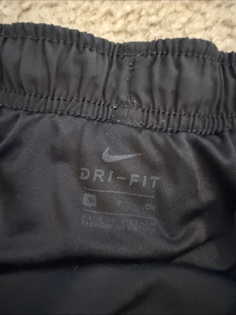 Nike Women's Black Athletic Shorts with White Swoosh